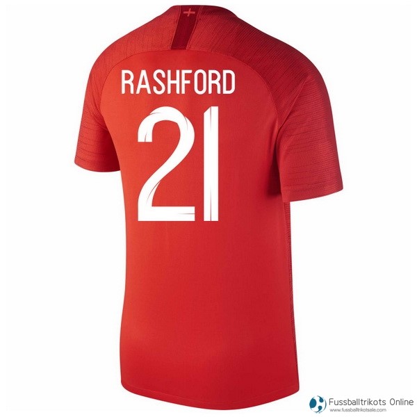 England Trikot Auswarts Rashford 2018 Rote Fussballtrikots Günstig